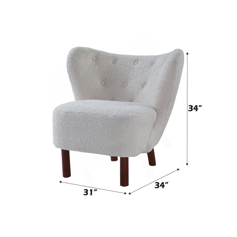 White teddy Sherpa Accent Chair