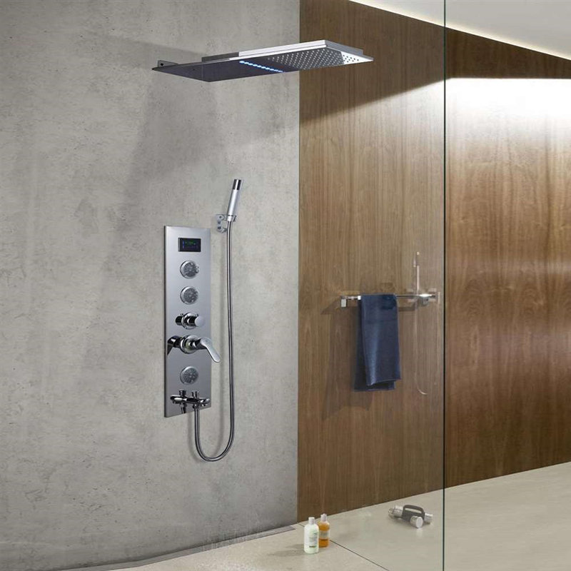 Sassari Chrome Digital Wall Mount Rainfall Shower High Tech Luxury with an Immersive Experience