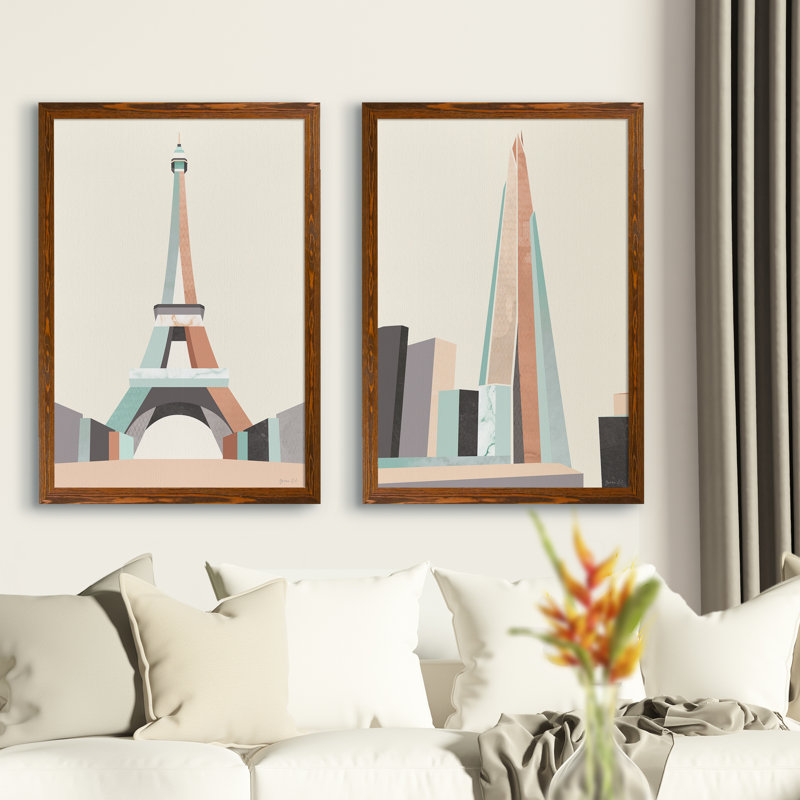 « graphicing architecture i » par antonyme bunjamin (abe)-ensemble de 2 reproductions d’art sur cadre photo, Pas de tapis