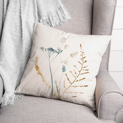 Wildflower Sprigs Square Pillow Cover & Insert
