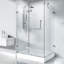 Cabine de douche à charnière sans cadre avec verre transparent 3/8 et base Monteray l 48 po x P 32 po x H 79 po-81647642-81647644
