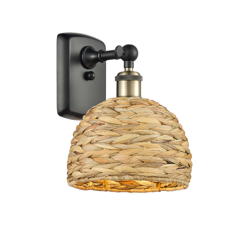 Applique murale 1 lumière 8 po Auten, Laiton antique noir