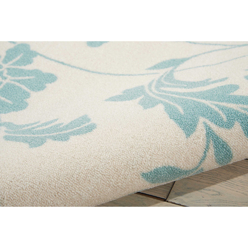 Tapis d'intérieur / extérieur ivoire Bertran, Rectangle 7 pi 9 po x 10 pi 10 po