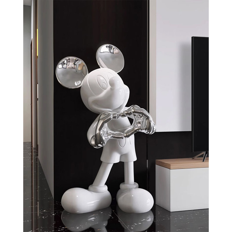 Adorable article de décoration en résine électrolytique Mickey en forme de cœur
