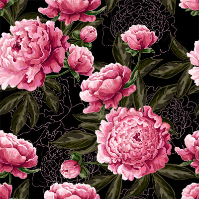 Pivoines roses - peinture sur toile tendue