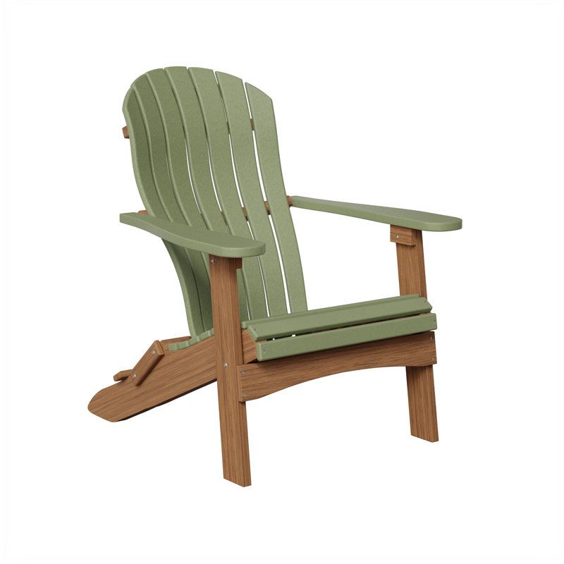 Berlin Gardens Contour Folding Adirondack Chair, Sage with Antique Mahogany