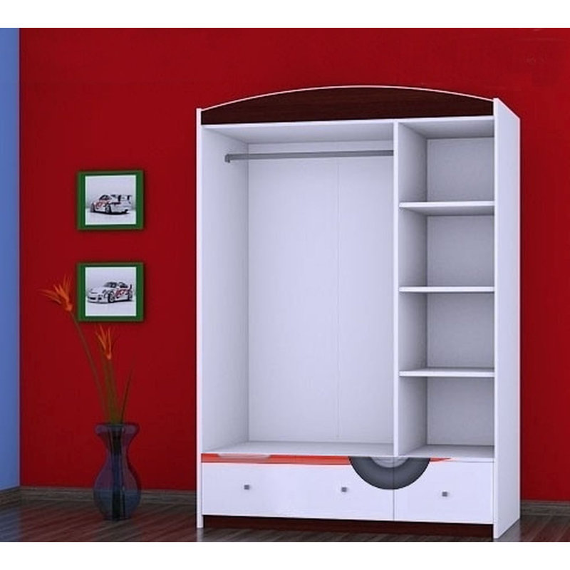 Overstreet 3 Door Wardrobe, Black