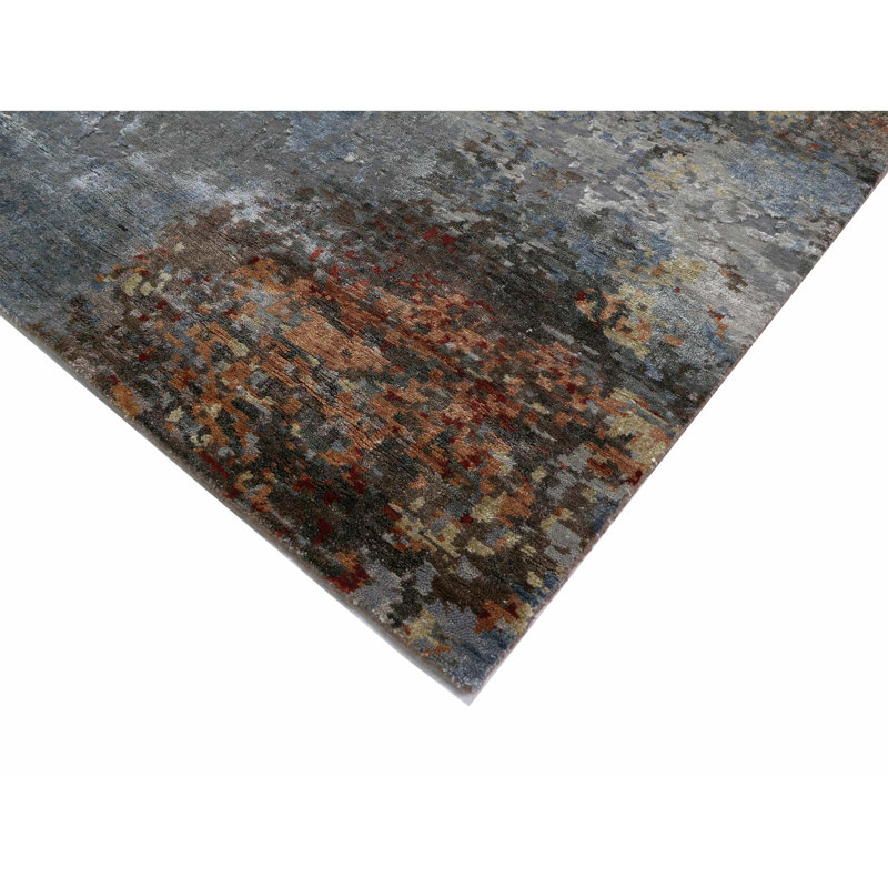 Abstract Area Rug in Red, Rectangle 12' x 15'