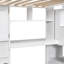 Lit simple mezzanine avec rangement, bureau et escalier d'aspect blanc avec tablettes-1577083092
