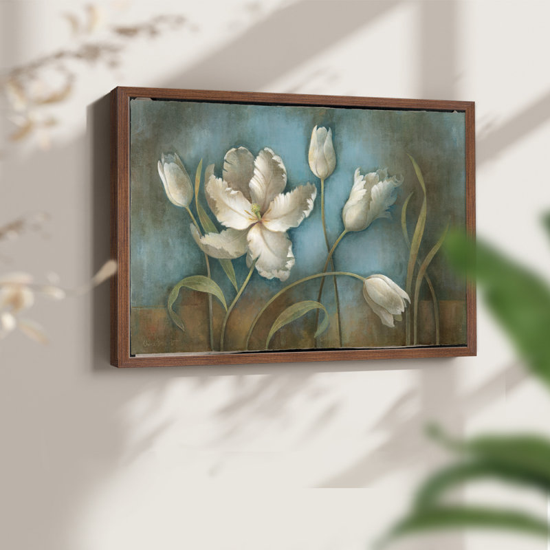 Tulipe, mélodie, reproduction encadrée, Noyer, H 22 po x l 28 po