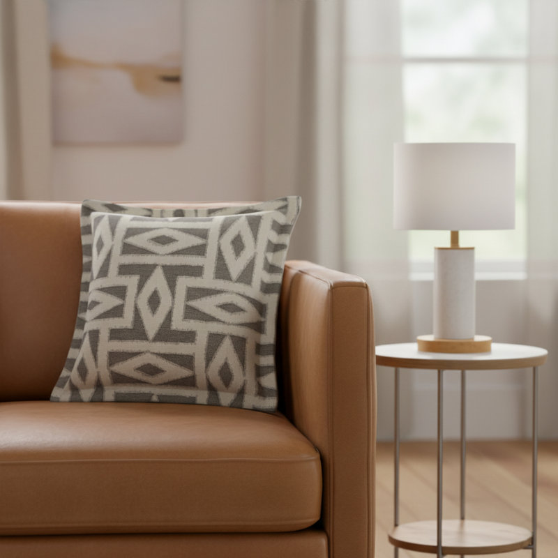 Moonbeam Chadwick Geometric Feather Reversible Throw Pillow