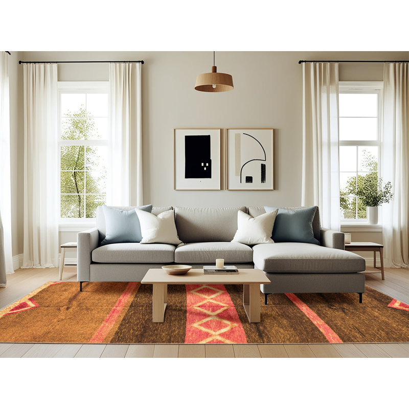 Mcmahen Performance Southwestern Indoor Rug, Rectangle 6' x 9'