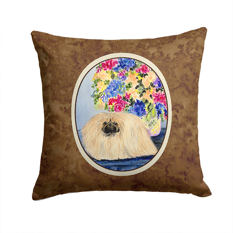 Coussin intérieur/extérieur brun pékinois