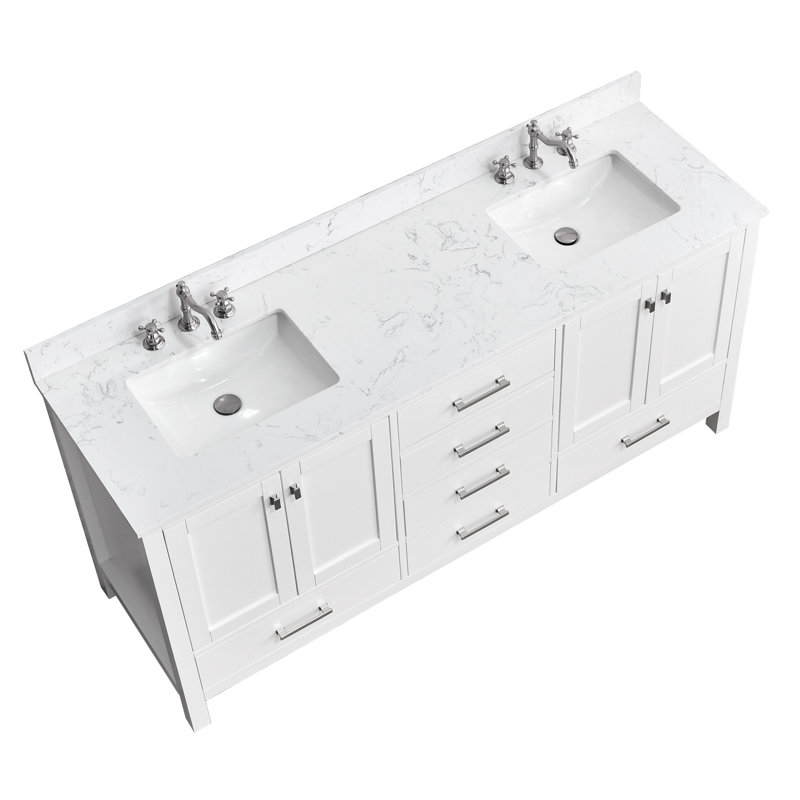 72 Inch Bathroom Vanity With Double Sink, White
