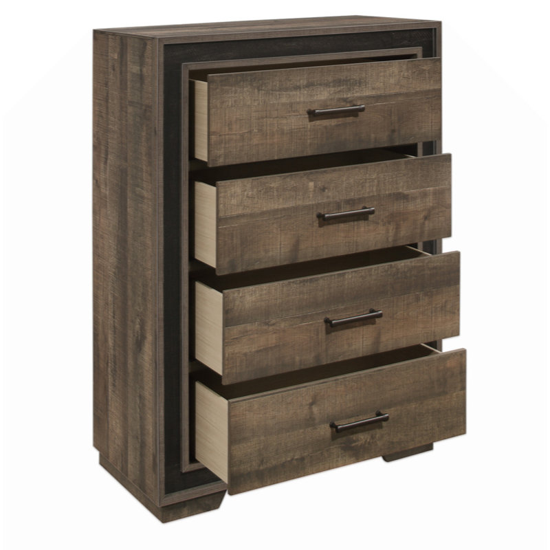 Commode 1Pc de 4 tiroirs pour chambre à coucher en bois