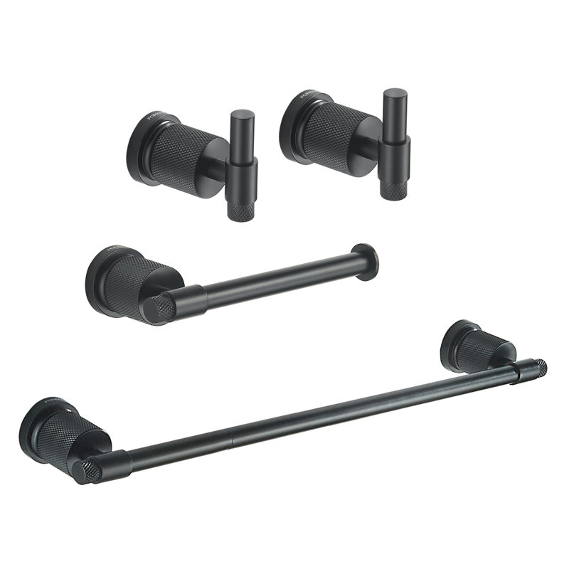 Ensemble de quincaillerie de salle de bain 4 pièces, Noir