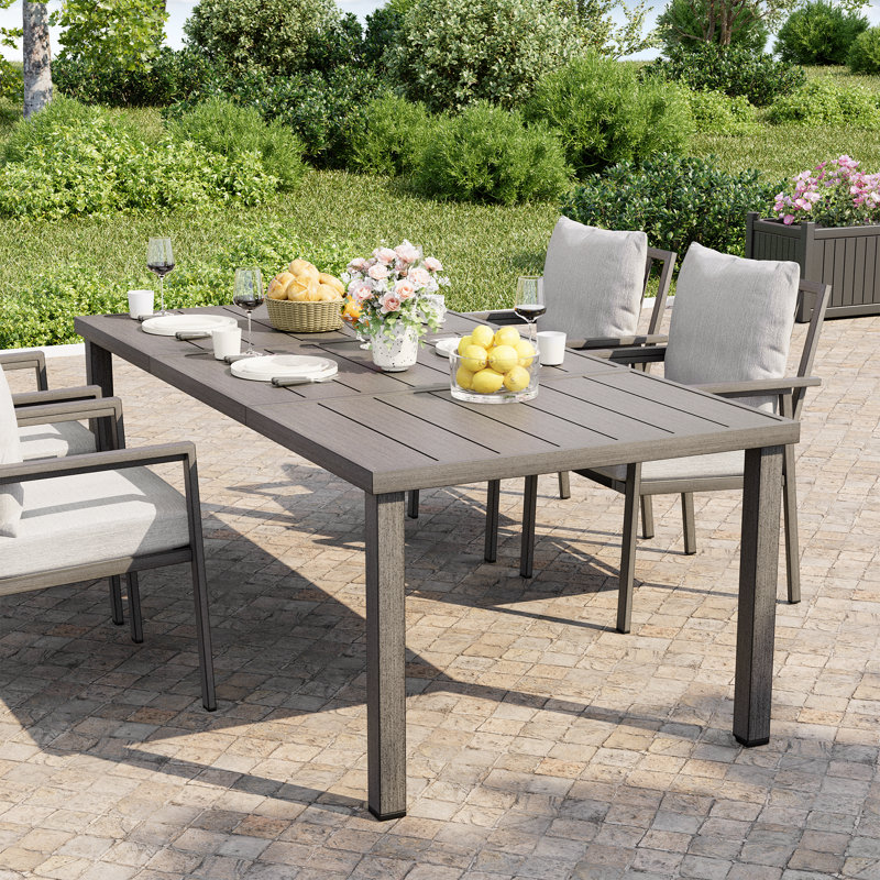 Table de salle à manger rectangulaire en aluminium 80 po Heidrick, H 28,7 po x l 80,3 po x P 40 po