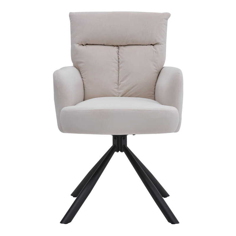 Velvet Swivel Lounge Chair, Beige