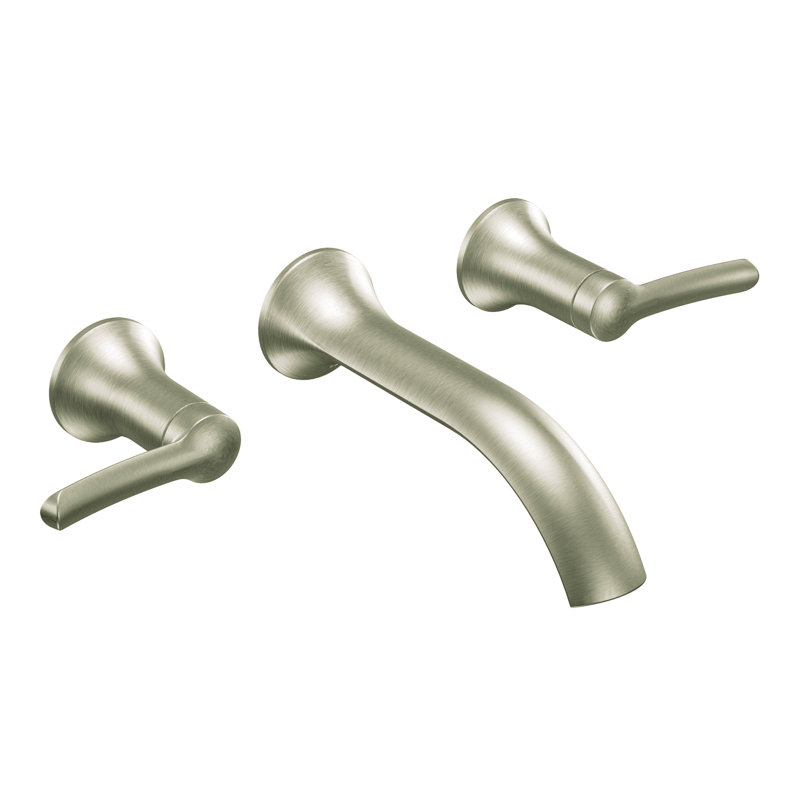 Robinet de salle de bain mural Fina, Nickel brossé
