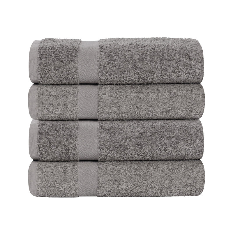 Ensemble de serviettes de bain en coton léger à séchage rapide, Gris anthracite, Serviette de bain - paquet de 4