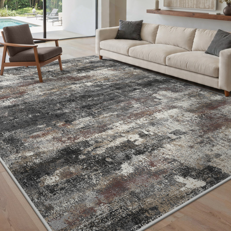 Tapis gris foncé Pavelina, Dark Grey, Rectangle 6 pi x 9 pi