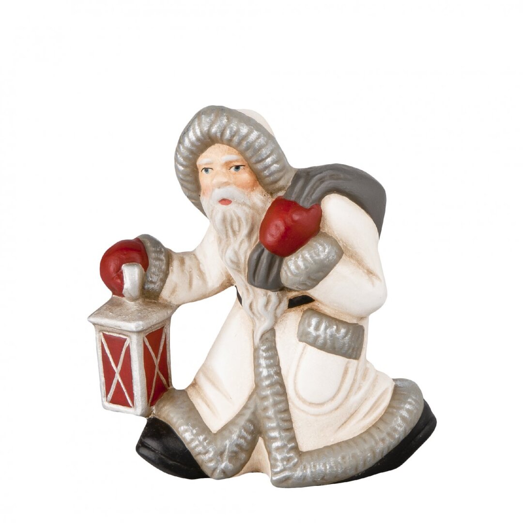 Figur Kleiner Weihnachtsmann mit Laterne