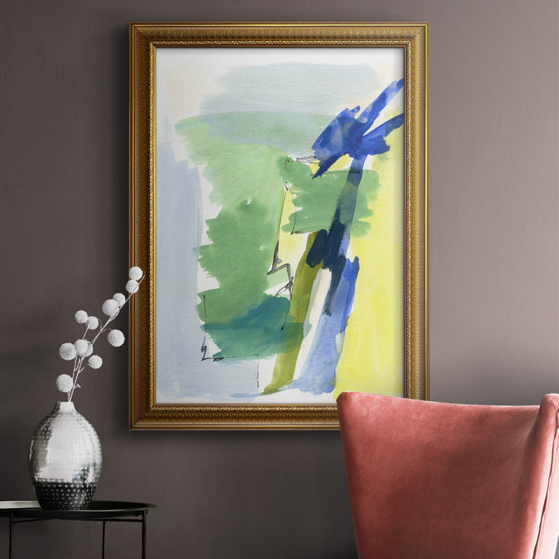 Wicklow III - Imprimé, H 27 po x l 18 po x P 1 po, Toile avec cadre rétro en bronze doré