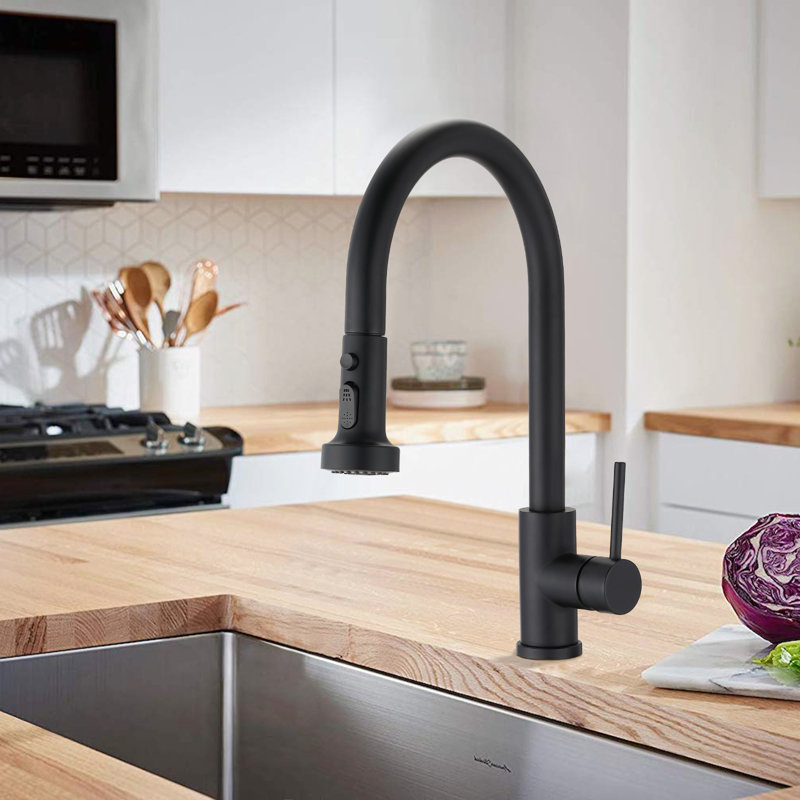 Robinet de cuisine Eqloo, Noir mat