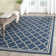 Herefordshire Indoor/Outdoor Hooked Navy Blue/Beige Rug