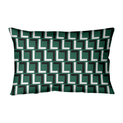 Geometric Leather/Suede Reversible Throw Pillow