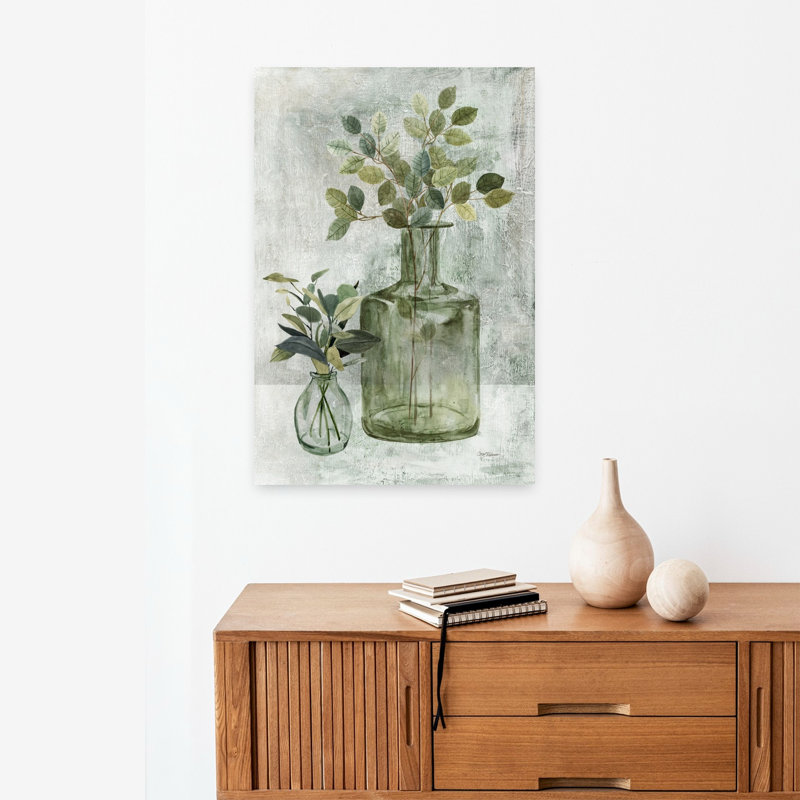 «Simply Green II», paysage minimaliste abstrait, art mural nature, H 24 po x l 16 po