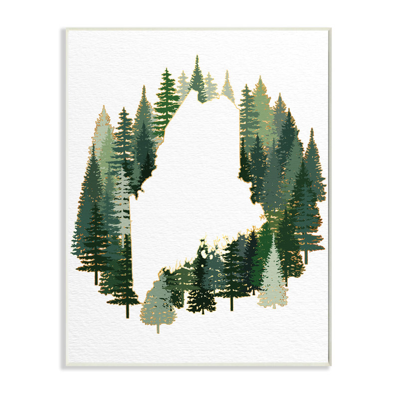 Maine State Outline, Plaque murale, H 15 po x l 10 po