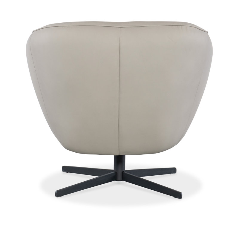 CC Swivel Chair, Beige Genuine Leather