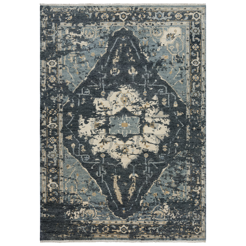 100% New Zealand Wool Hand Knotted Area Rug, Rectangle 10' x 14'