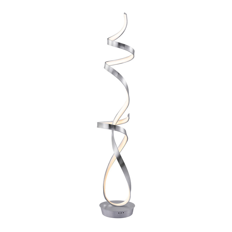 Lampe sur pied à DEL H 68 "de conception moderne unique Orchester, Blanc / aluminium