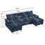 Canapé à double couche en forme de U 109,84 po avec coussins décoratifs-673270741