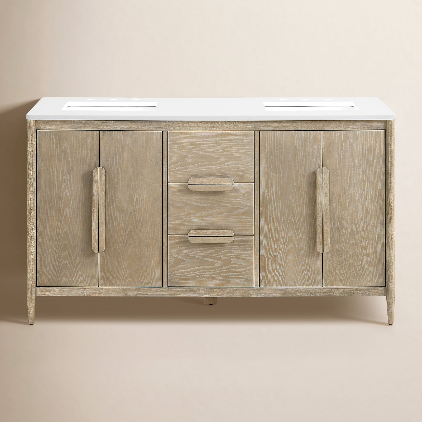 Elinor 60" Double Sink Bathroom Vanity with Quartz Top 