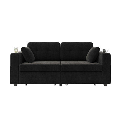 Modern Chenille Sectional Sofa with USB Charging and Smart Storage