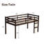 Lit mezzanine bas simple en bois massif avec échelle-339277525