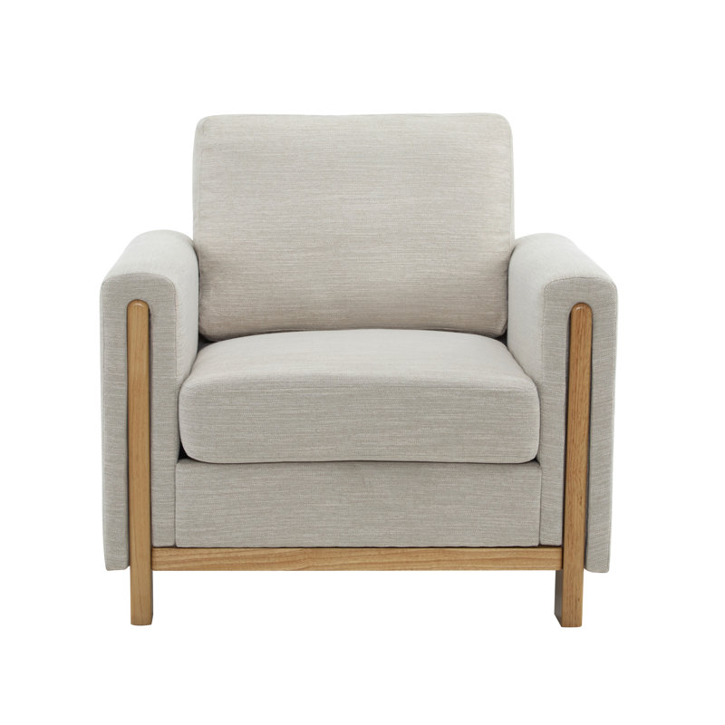 Callan Club Chair, Beige Polyester