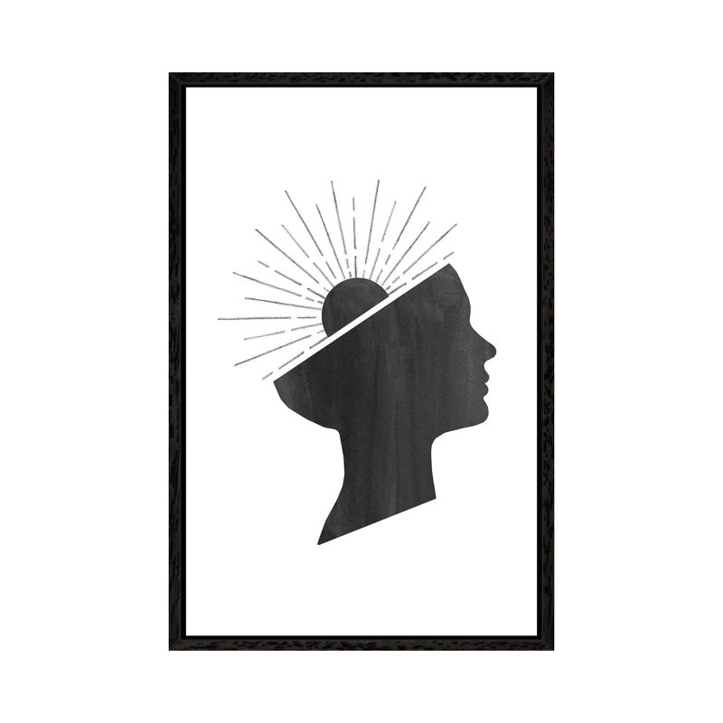 Woman Sun by Whales Way - Print on Canvas, 101.6cm H x 66.04cm W x 3.81cm D, Black Framed