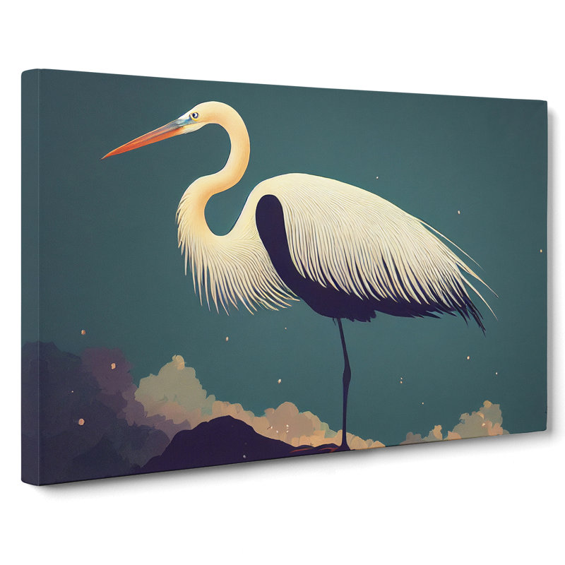 Unusual Heron Bird - Wrapped Canvas, 50cm H x 76cm W x 3cm D