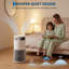 Air Purifier for Bedroom, H13 True HEPA Filter 360° Air Intake, 24dB Ultra Quiet Sleep Mode with Aromatherapy Sponge, Portable Energy Efficient Air Cleaner for Pet Hair Smoke Odors Pollen