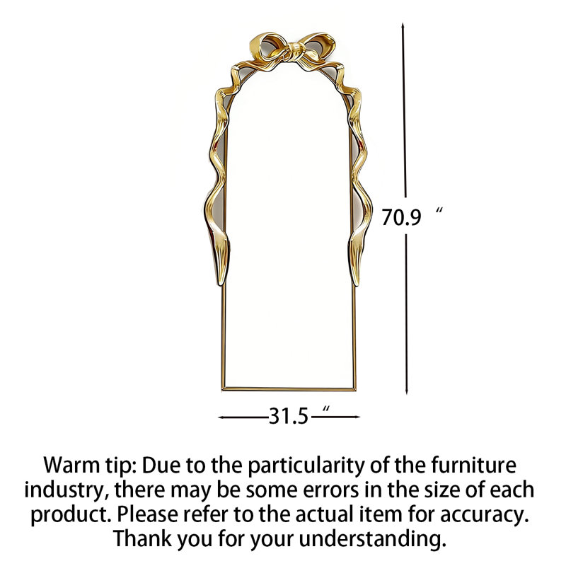 Miroir polyvalent anti-déflagrant American-Style, 70.87" H x 31.5" W, Gold