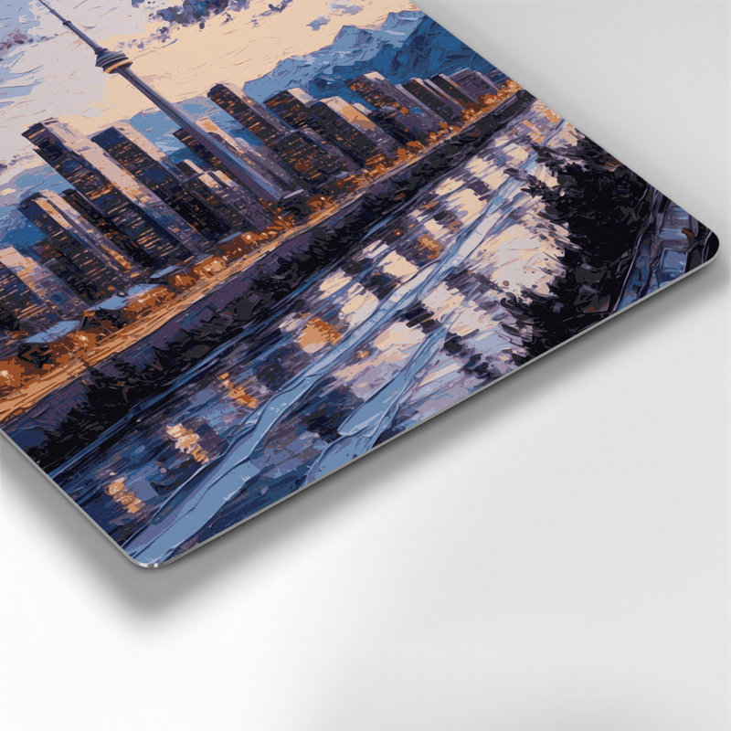 Art mural mauve en villes, Calgary, Alberta, H 32 po x l 32 po