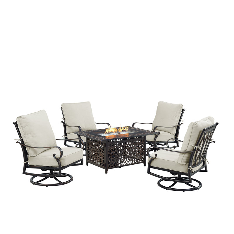 Ensemble de conversation d'extérieur pour 4 personnes avec coussins Skilee