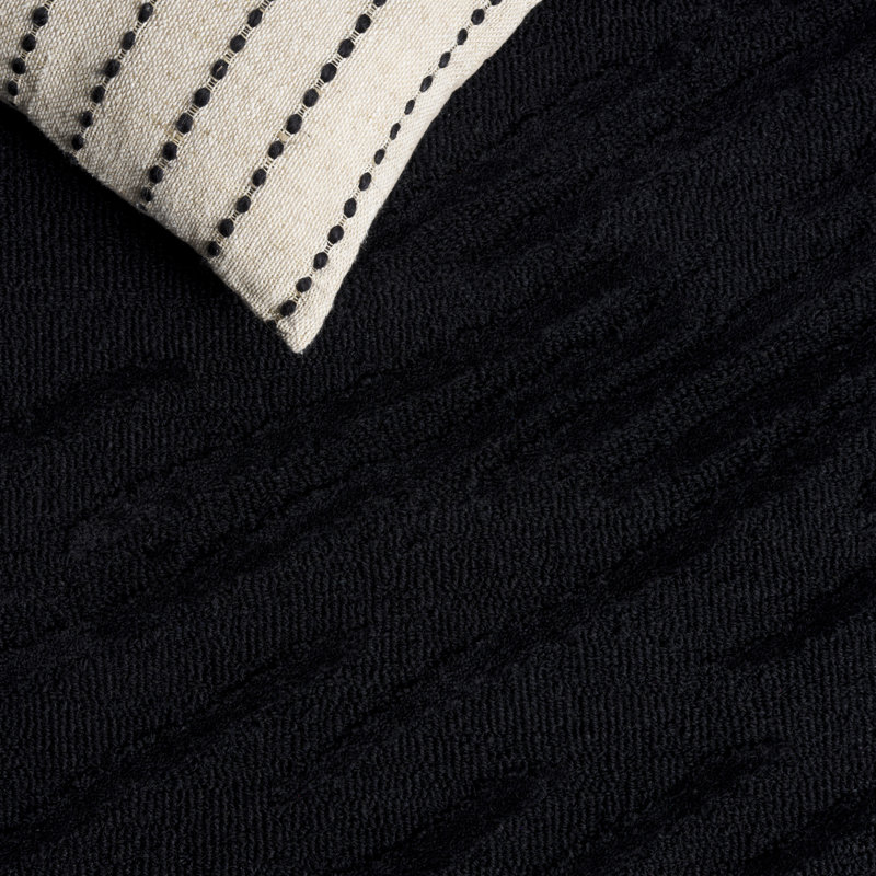 Rodeo Drive 677 Hand Tufted Wool/Cotton Abstract Rug in Black, Rectangle 5' x 8'