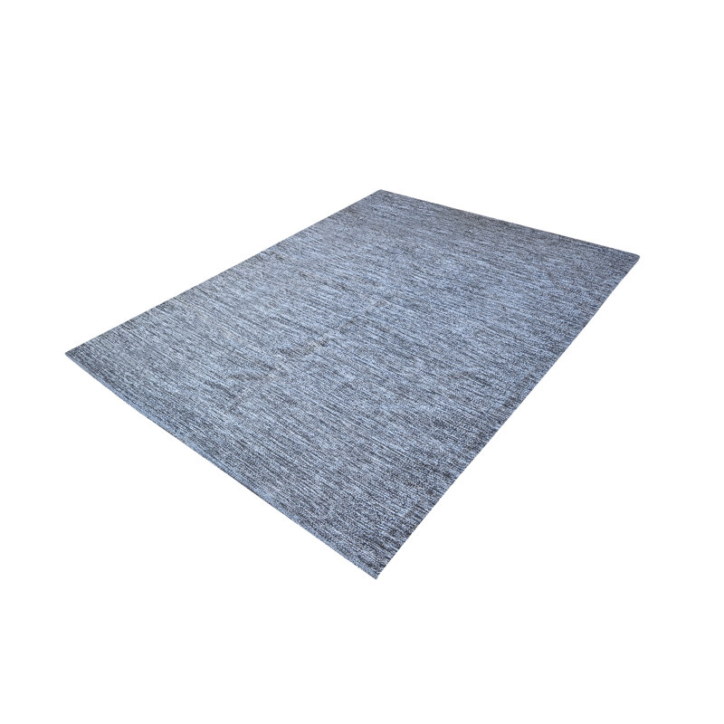 Tapis de zone bleu en coton réversible handwoven à tissage plat Presnell