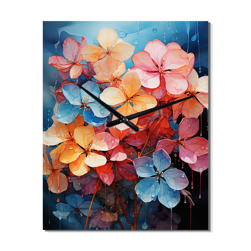 Horloge murale surdimensionnée Hoytsville - Plumeria, Moyen