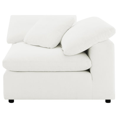 5-Piece Modular Sectional Sofa, 133.5"W x 133.5"D x 33"H, Upholstered Fabric, 5 Pieces, L-Shape Sectional, Ivory, Soft Boucle & Performance Fabric